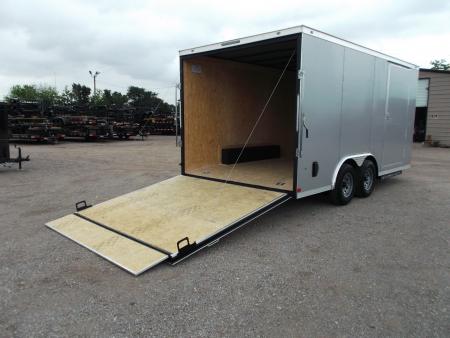 New 2026 Covered Wagon Trailers 8.5x16 Cargo Trailer / Car Hauler / 5200# Axles / 7ft Interior / 48  RV Side Door / .080 Silver Poly Core Skin / 60  Triple Tube Tongue / Extra Wide Ramp