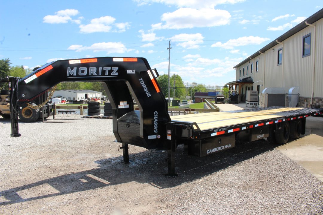 New 2026 Moritz FDGH Hydraulic Tail 30' GOOSENECK Deckover Flatbed Trailer- 25900# GVW