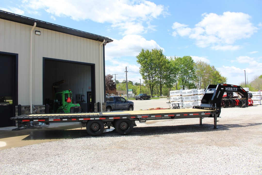New 2026 Moritz FDGH Hydraulic Tail 30' GOOSENECK Deckover Flatbed Trailer- 25900# GVW