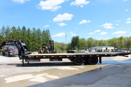 New 2026 Moritz FDGH Hydraulic Tail 30' GOOSENECK Deckover Flatbed Trailer- 25900# GVW