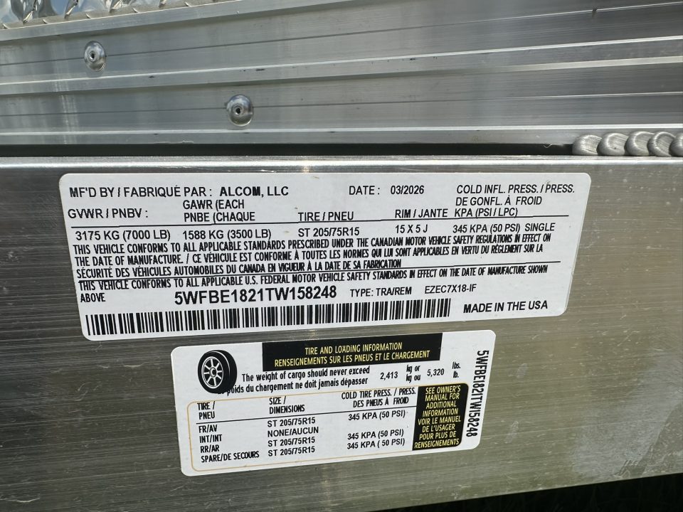 New 2026 E-Z Hauler EZEC7X18-IF Cargo / Enclosed Trailer