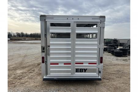 New 2027 EBY 6'11X24 14K GN STOCK TRAILER 2 CUT GATES 1A FLOATING GATE COMBO REAR GATE