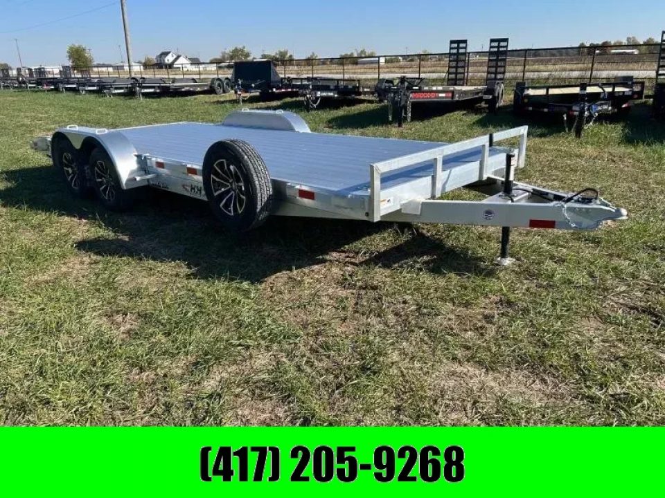 New 2026 H and H Trailer 82x20 Tandem 7K Aluminum Carhauler w/ Slide In Ramps, Aluminum Wheels, & Aluminum Spare