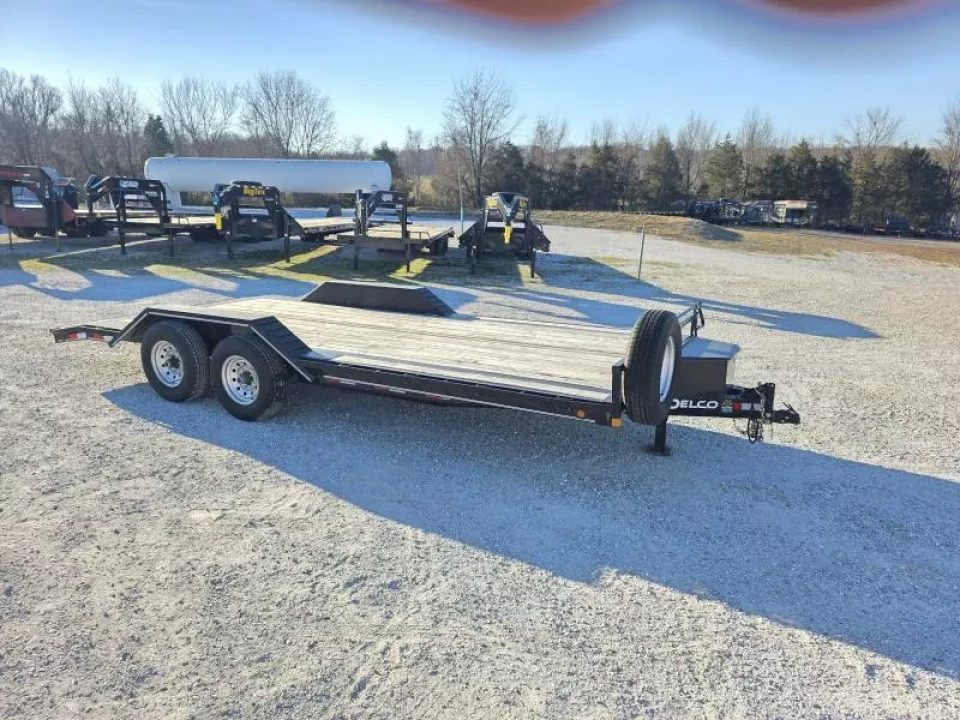 Used 2021 Delco Trailers 102x20 14K Delco w/ Drive Over Fenders/ 2' Dove/ Slide Out Ramps