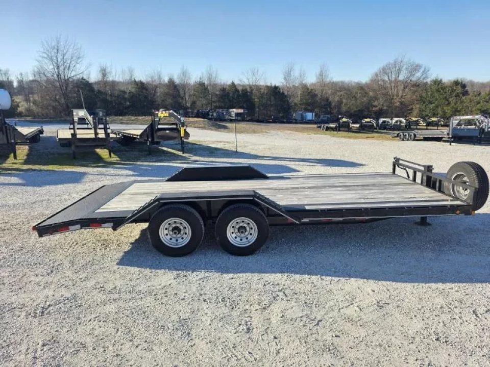 Used 2021 Delco Trailers 102x20 14K Delco w/ Drive Over Fenders/ 2' Dove/ Slide Out Ramps