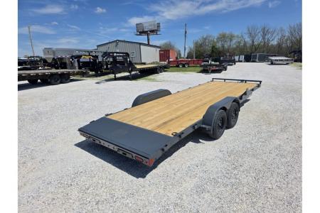 New 2026 Lamar 83x22 Tandem 7K Carhauler w/ 2' Dove & Slide In Ramps