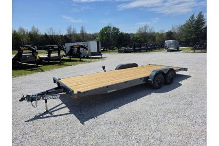 New 2026 Lamar 83x22 Tandem 7K Carhauler w/ 2' Dove & Slide In Ramps