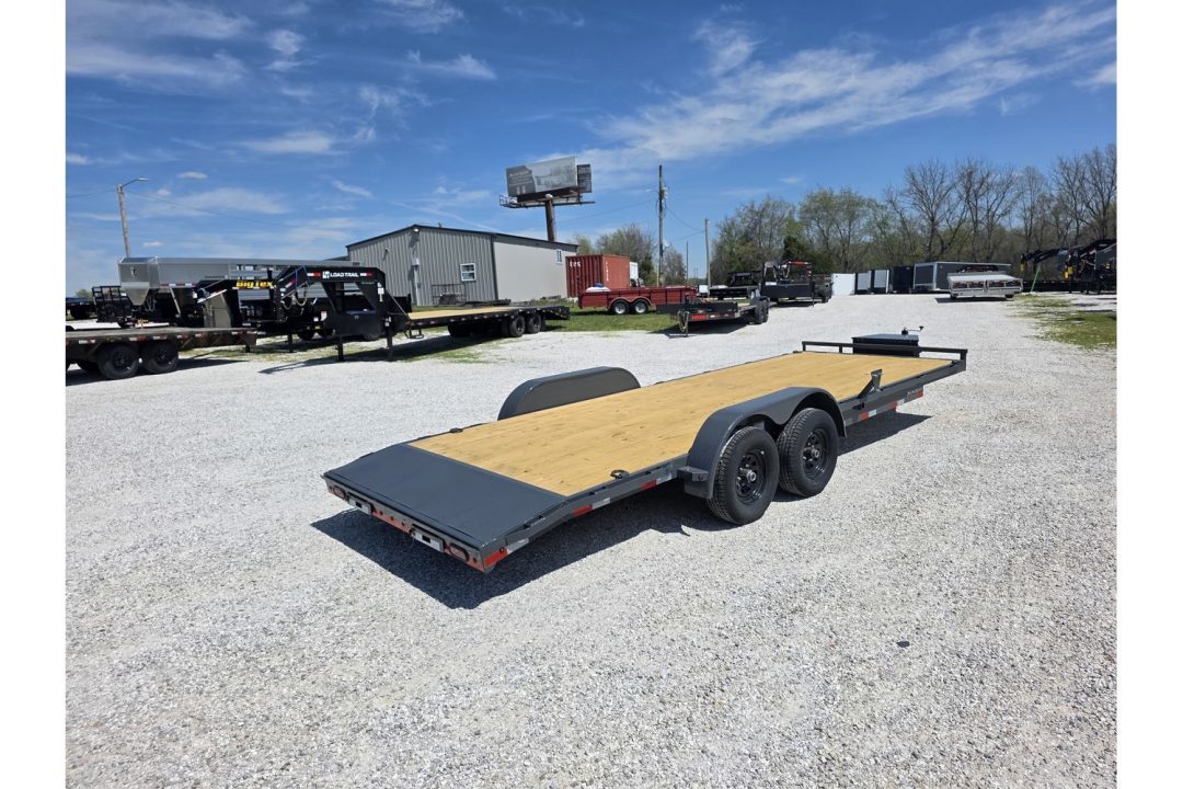 New 2026 Lamar 83X22 TANDEM 10K CAR HAULER W/2' STEEL DOVE & SLIDE OUT RAMPS / TOOLBOX