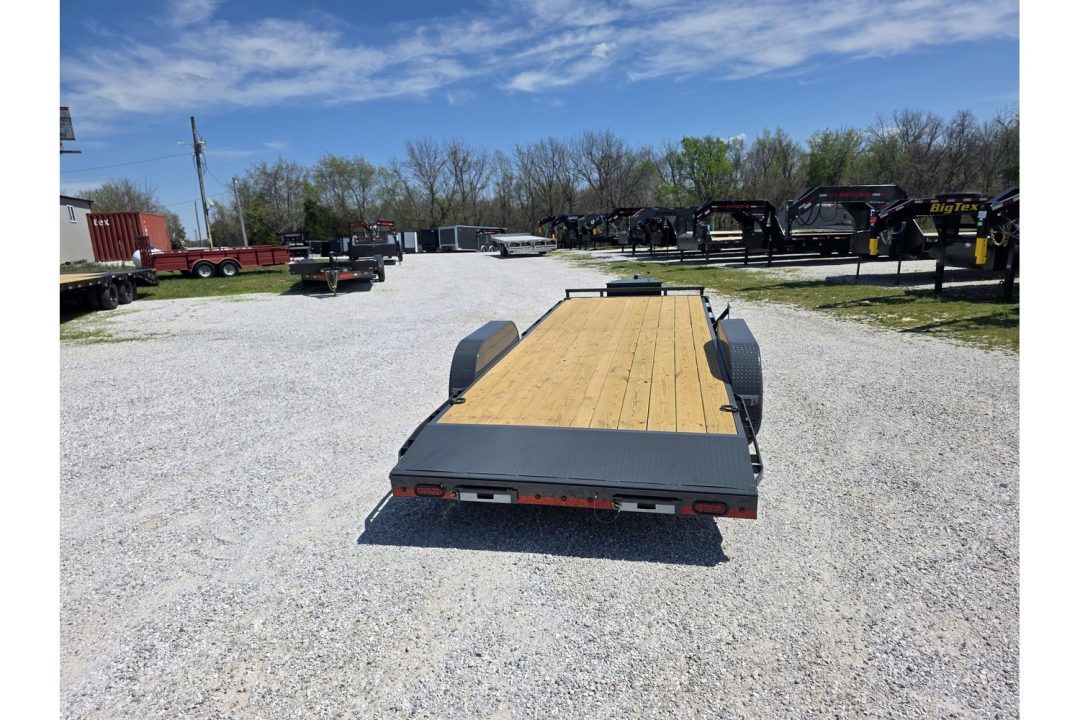 New 2026 Lamar 83X22 TANDEM 10K CAR HAULER W/2' STEEL DOVE & SLIDE OUT RAMPS / TOOLBOX