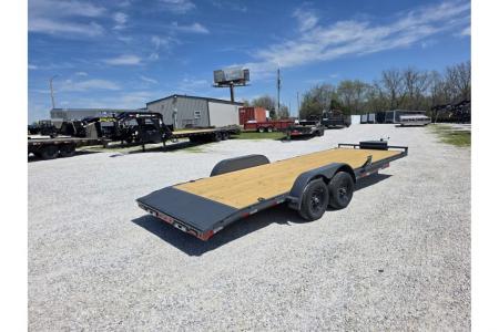 New 2026 Lamar 83X22 TANDEM 10K CAR HAULER W/2' STEEL DOVE & SLIDE OUT RAMPS / TOOLBOX