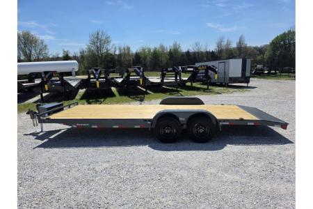 New 2026 Lamar 83X22 TANDEM 10K CAR HAULER W/2' STEEL DOVE & SLIDE OUT RAMPS / TOOLBOX