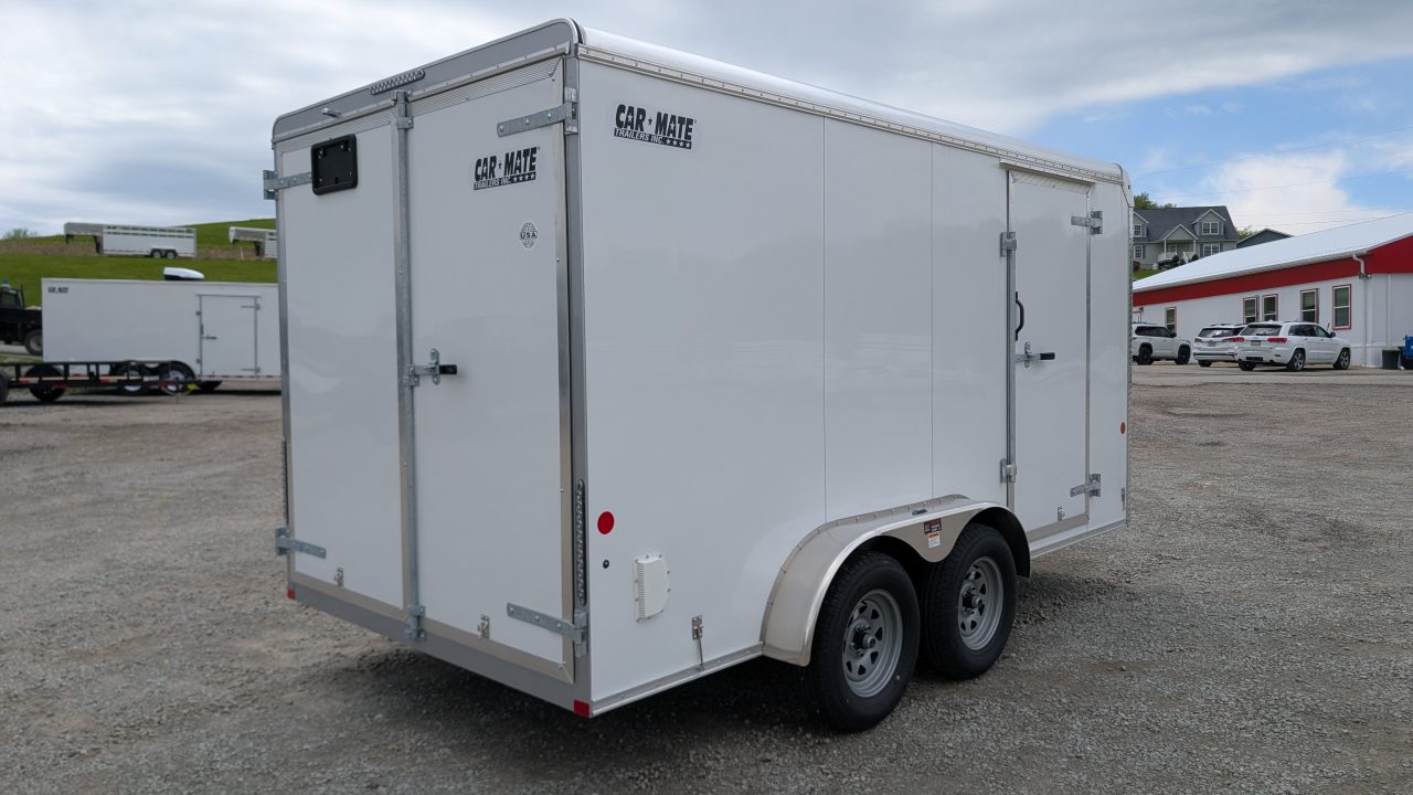 New 2026 Car Mate 7x14 HD Custom Cargo Trailer w/ Barn Doors (6" Add'l Hgt)