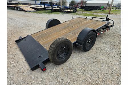 Used 2025 PJ Trailers 81X15(12+3) SINGLE 7K GRVITY TILT W/3' STATIONARY DECK & SPARE