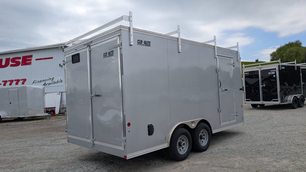 New 2026 Car Mate 8x16 HD Custom Contractor Trailer w/ Barn Doors (9990# GVW)