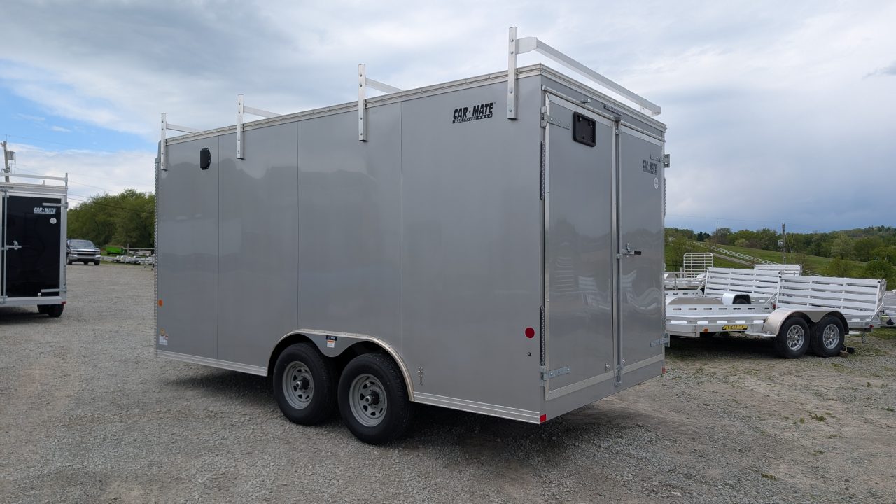 New 2026 Car Mate 8x16 HD Custom Contractor Trailer w/ Barn Doors (9990# GVW)