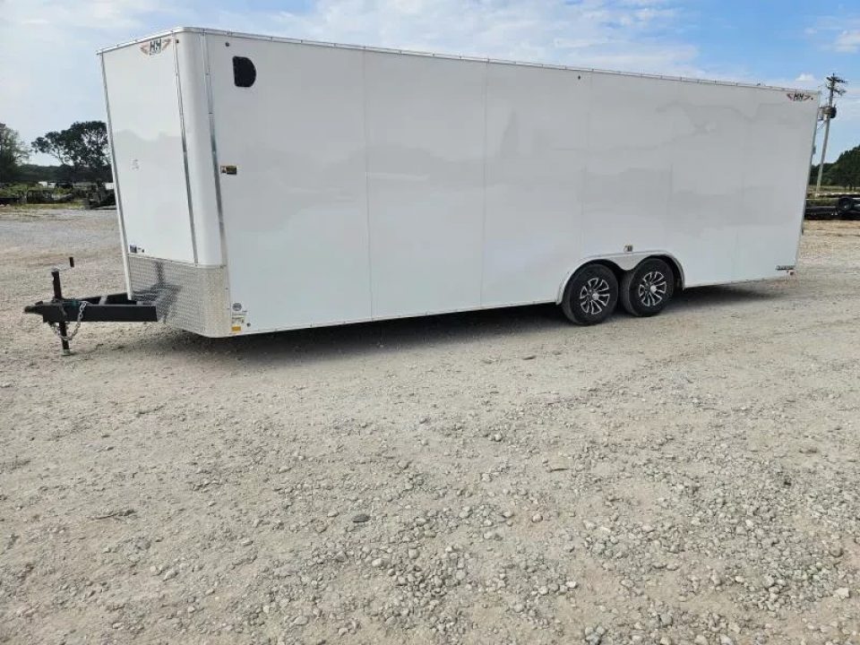 New 2025 H and H Trailer 8.5X24 TANDEM 10K CARGO W/7' HEIGHT SCREWLESS EXTERIOR ALUM WHEELS & RAMP DOOR