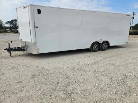 New 2025 H and H Trailer 8.5X24 TANDEM 10K CARGO W/7' HEIGHT SCREWLESS EXTERIOR ALUM WHEELS & RAMP DOOR