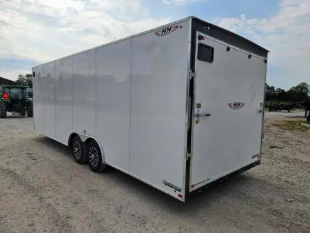 New 2025 H and H Trailer 8.5X24 TANDEM 10K CARGO W/7' HEIGHT SCREWLESS EXTERIOR ALUM WHEELS & RAMP DOOR