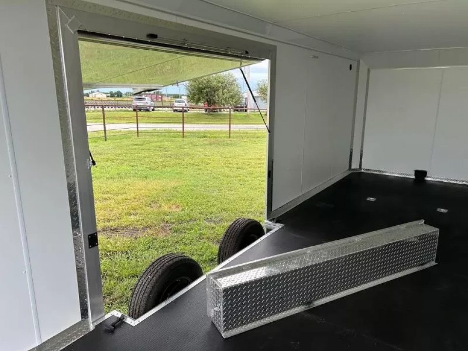 New 2026 Legend Premium Trailers 8.5x24 Tandem 10K Aluminum Cargo w/ Finished Interior, Black Rubber Floors, & Escap