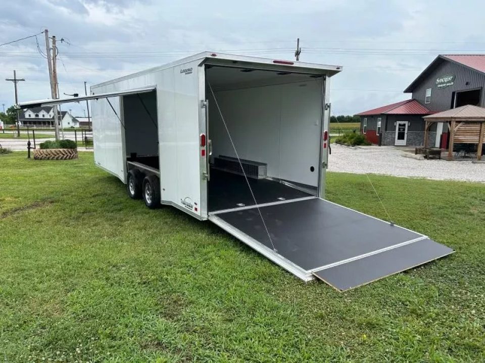 New 2026 Legend Premium Trailers 8.5x24 Tandem 10K Aluminum Cargo w/ Finished Interior, Black Rubber Floors, & Escap