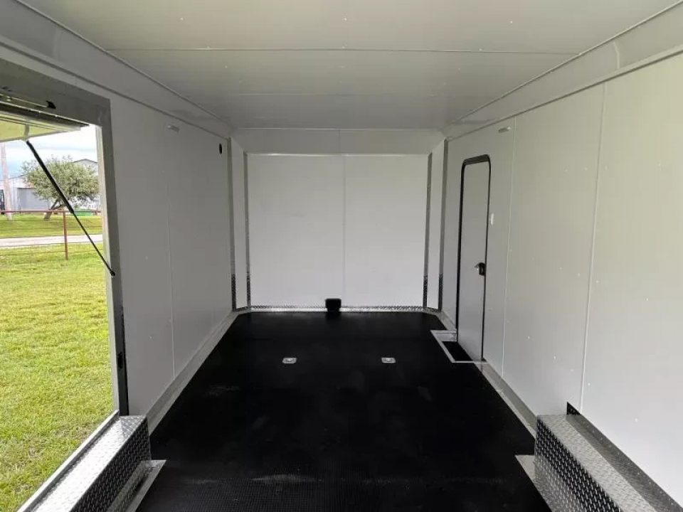 New 2026 Legend Premium Trailers 8.5x24 Tandem 10K Aluminum Cargo w/ Finished Interior, Black Rubber Floors, & Escap