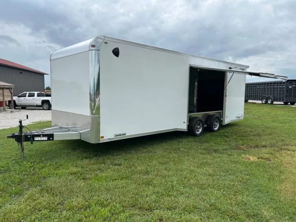 New 2026 Legend Premium Trailers 8.5x24 Tandem 10K Aluminum Cargo w/ Finished Interior, Black Rubber Floors, & Escap