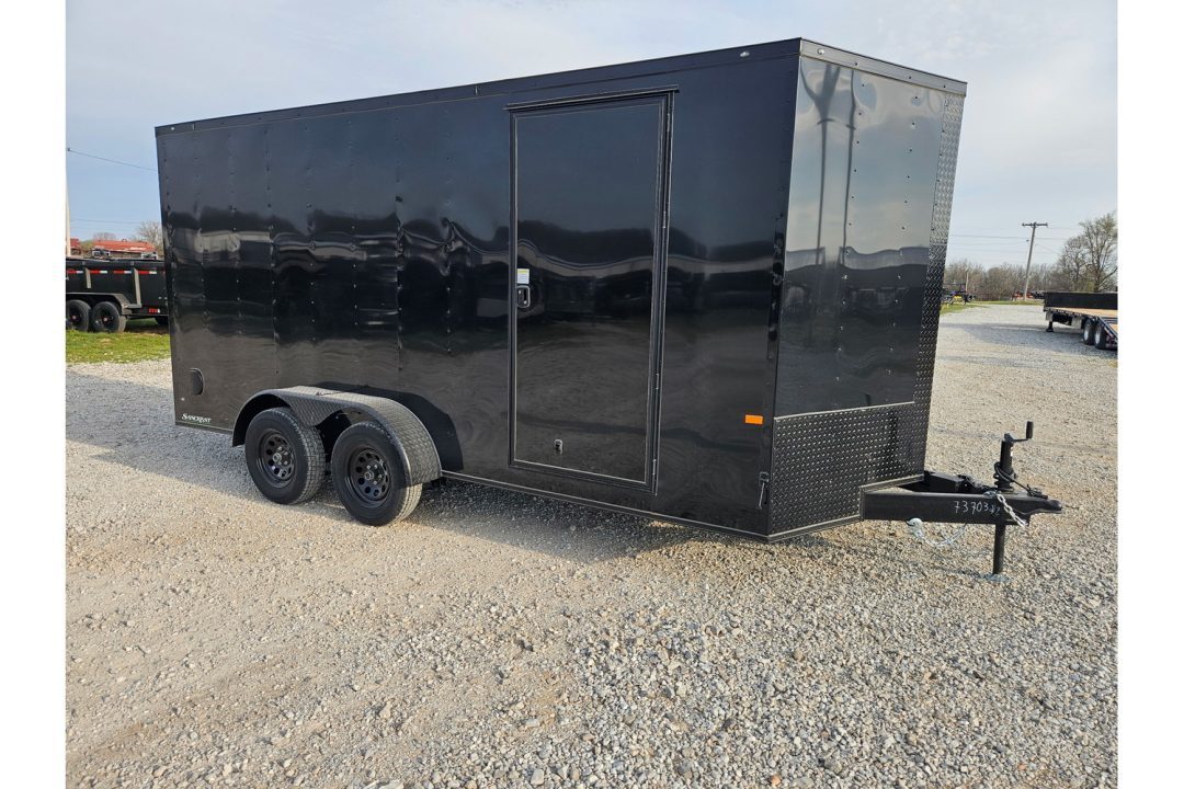 New 2026 Rock Solid Cargo 7X16 TANDEM 7K CARGO W/7' HEIGHT BLACKOUT TRIM & RAMP DOOR *HAIL DISCOUNT*
