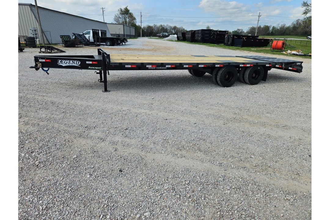 New 2026 Legend 102X25 TANDEM LO-PRO FLATBED PINTLE W/ 12K AXLES MAX RAMPS & 14PLY TIRES