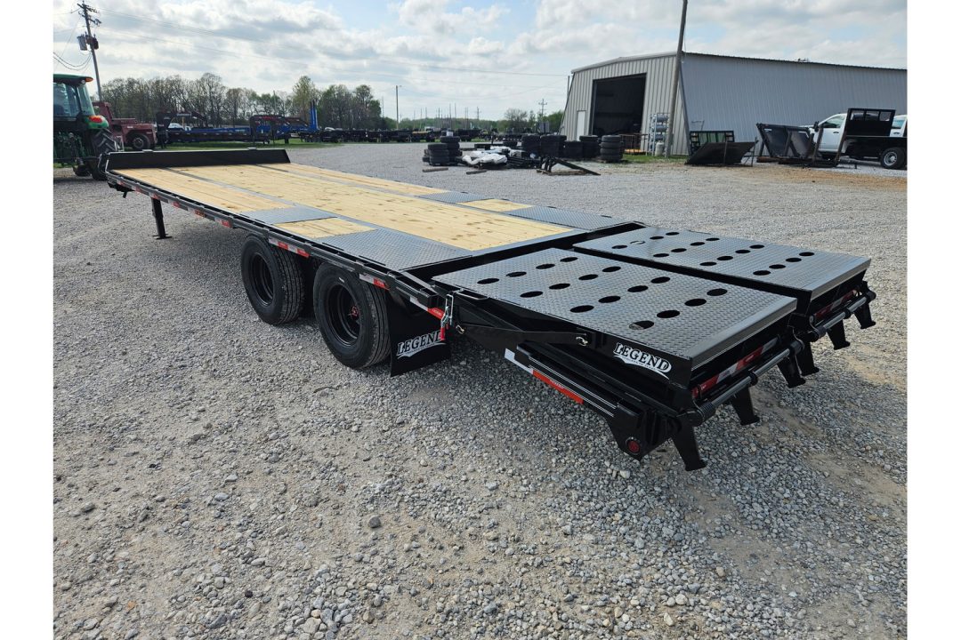 New 2026 Legend 102X25 TANDEM LO-PRO FLATBED PINTLE W/ 12K AXLES MAX RAMPS & 14PLY TIRES