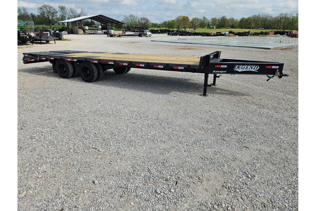 New 2026 Legend 102X25 TANDEM LO-PRO FLATBED PINTLE W/ 12K AXLES MAX RAMPS & 14PLY TIRES