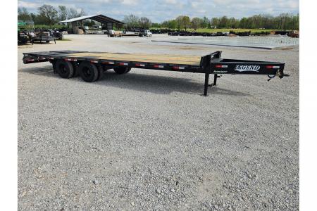 New 2026 Legend 102X25 TANDEM LO-PRO FLATBED PINTLE W/ 12K AXLES MAX RAMPS & 14PLY TIRES