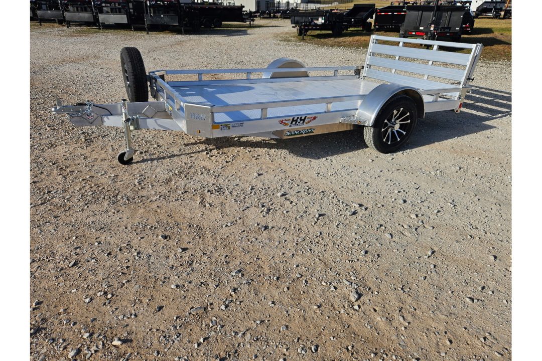 New 2026 H and H 76X12 SINGLE AXLE ALUMINUM LO-SIDE UTILITY W/BI FOLD GATE
