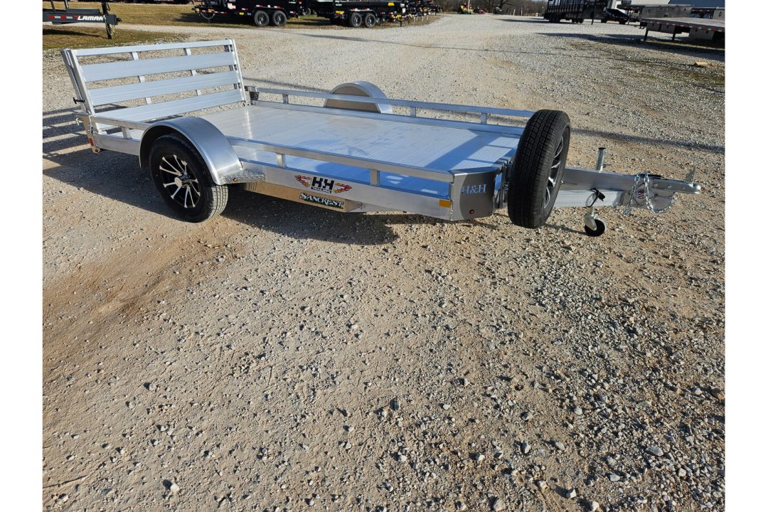 New 2026 H and H 76X12 SINGLE AXLE ALUMINUM LO-SIDE UTILITY W/BI FOLD GATE
