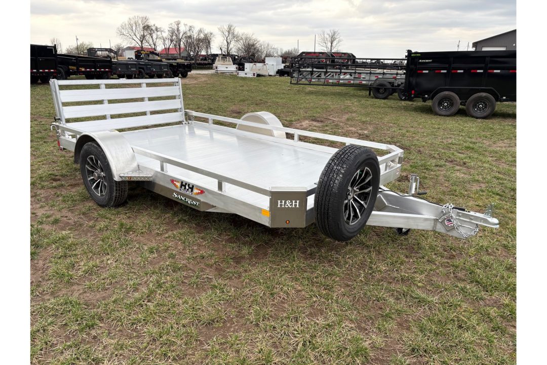 New 2026 H&H 76X12 SINGLE AXLE ALUMINUM LO-SIDE UTILITY W/BI FOLD GATE
