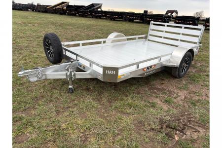 New 2026 H&H 76X12 SINGLE AXLE ALUMINUM LO-SIDE UTILITY W/BI FOLD GATE