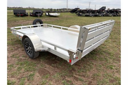 New 2026 H&H 76X12 SINGLE AXLE ALUMINUM LO-SIDE UTILITY W/BI FOLD GATE
