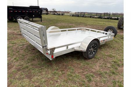 New 2026 H&H 76X12 SINGLE AXLE ALUMINUM LO-SIDE UTILITY W/BI FOLD GATE
