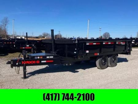 New 2026 MAXX-D 96x14 TANDEM 14K TELESCOPIC DECKOVER DUMP W/ 24  FOLD DOWN SIDES, 14 PLY TIRES & SLIDE IN RAMPS