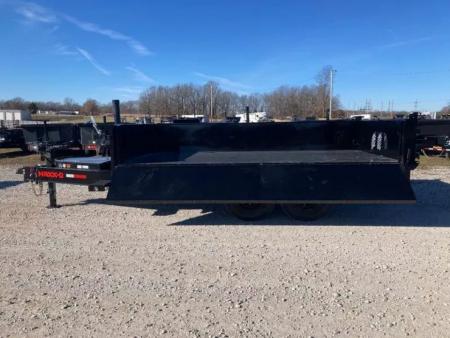 New 2026 MAXX-D 96x14 TANDEM 14K TELESCOPIC DECKOVER DUMP W/ 24" FOLD DOWN SIDES, 14 PLY TIRES & SLIDE IN RAMPS