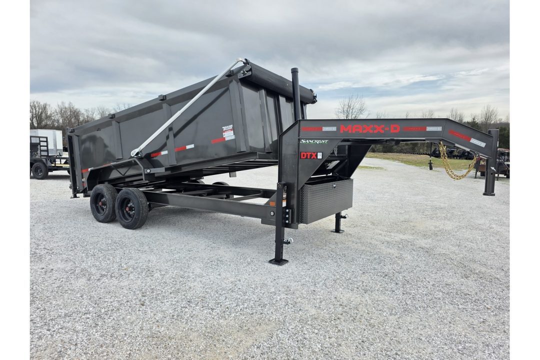 New 2026 MAXX-D DTX TANDEM TELESCOPIC GN DUMP W/ 4' SIDES/ 7GA FLOOR/ 10GA SIDES/ SLIDE IN RAMPS/ 83X16