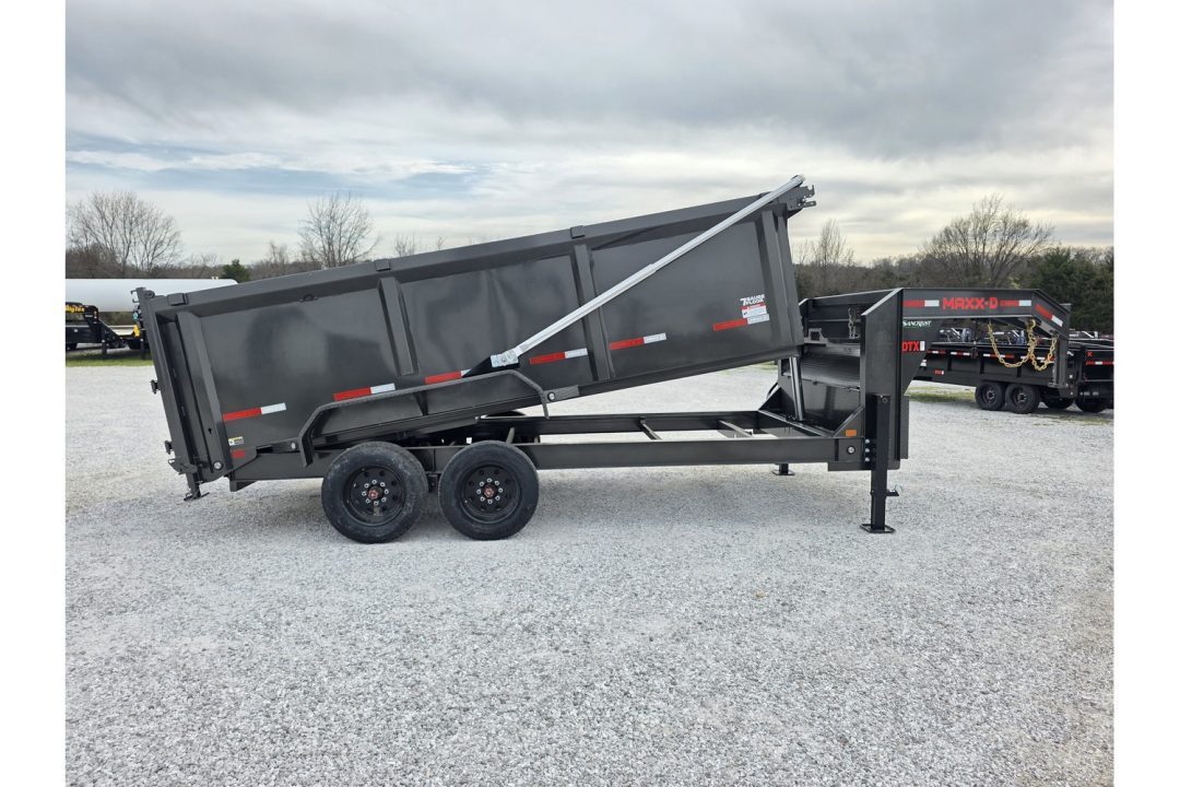 New 2026 MAXX-D DTX TANDEM TELESCOPIC GN DUMP W/ 4' SIDES/ 7GA FLOOR/ 10GA SIDES/ SLIDE IN RAMPS/ 83X16