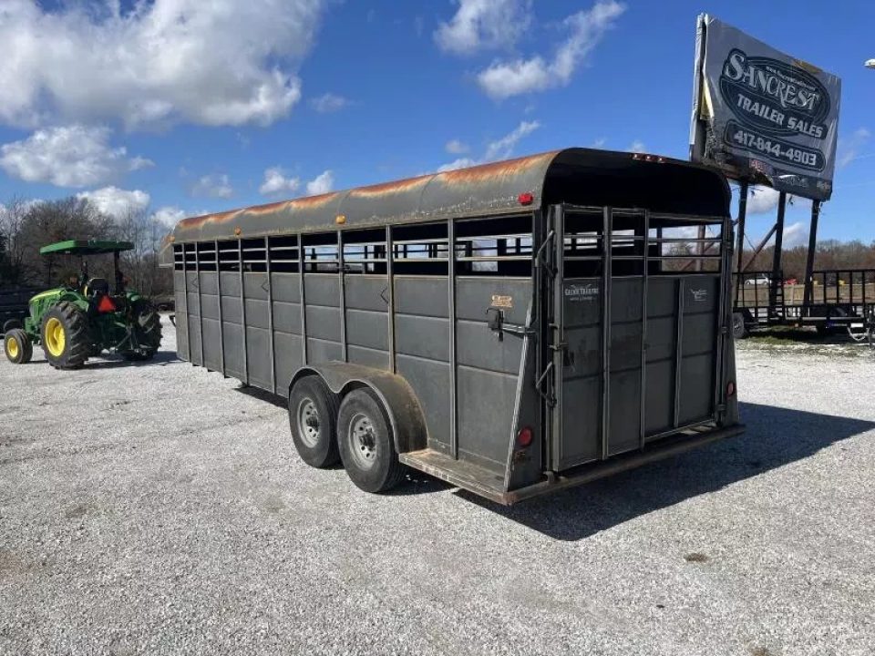 Used 2007 Calico Trailers 6'8x24 Gooseneck Livestock w/ Rear Slider 14ply Tires