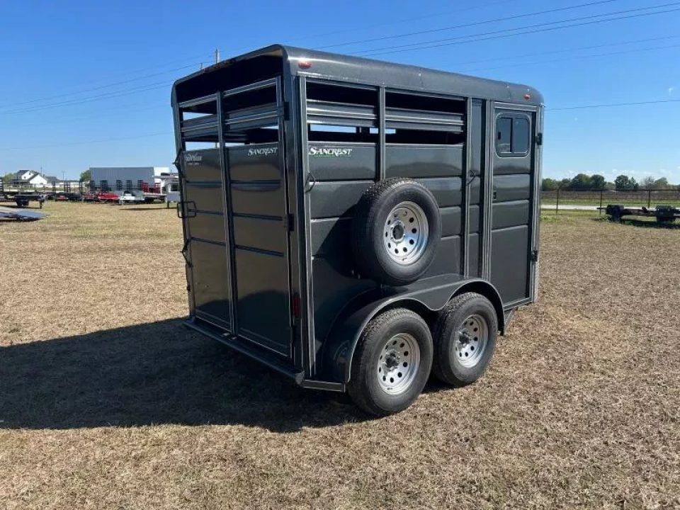 New 2026 Calico Trailers 6x12x7 Tall Tandem 7K 2 Horse Slant w/ Spare