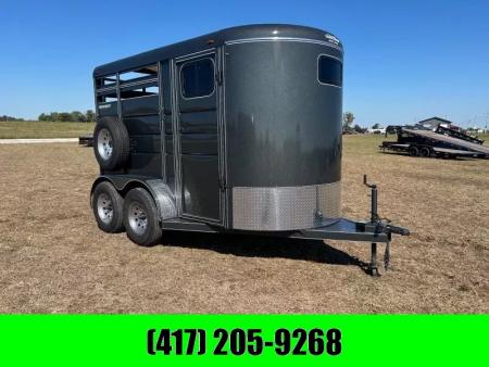 New 2026 Calico Trailers 6x12x7 Tall Tandem 7K 2 Horse Slant w/ Spare
