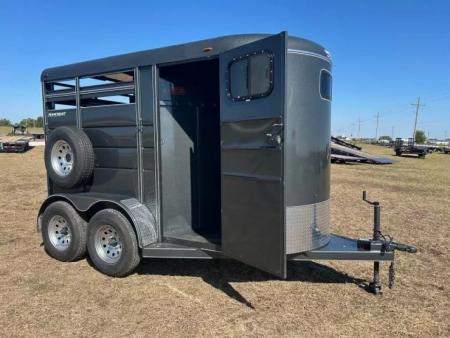 New 2026 Calico Trailers 6x12x7 Tall Tandem 7K 2 Horse Slant w/ Spare