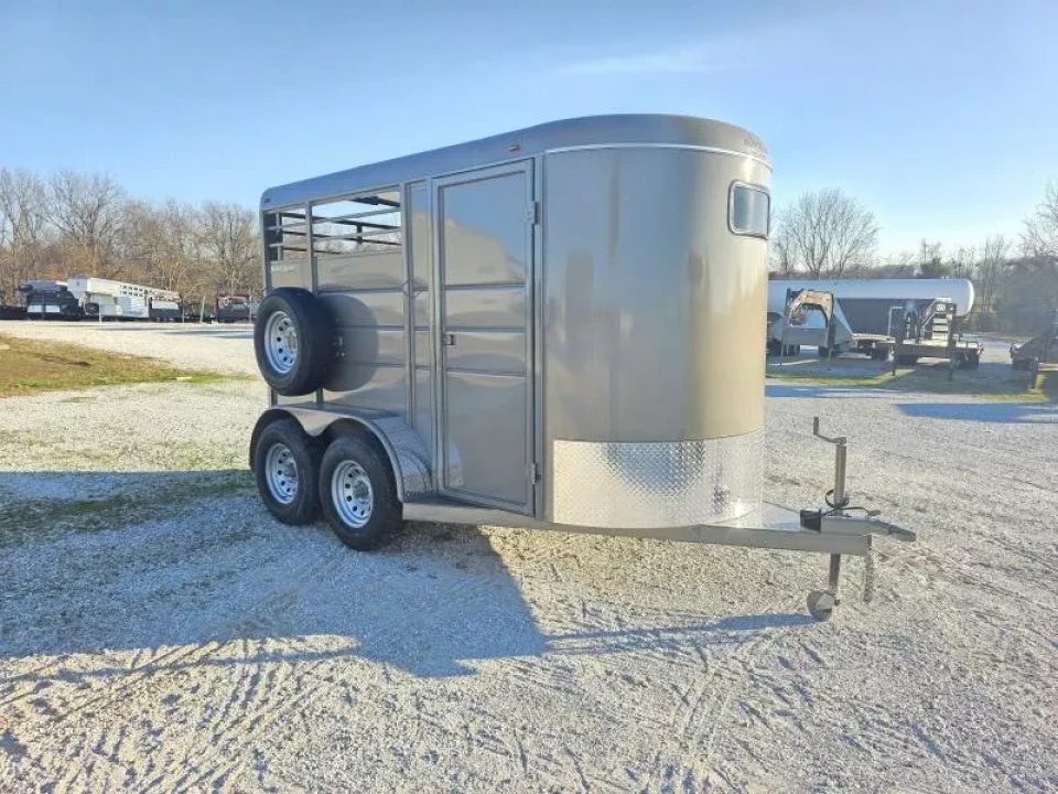 New 2026 Calico Trailers 2 HORSE SLANT 6X12X7' TALL Stock / Stock Combo Trailer