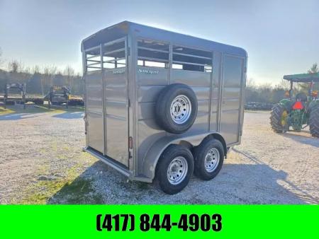 New 2026 Calico Trailers 2 HORSE SLANT 6X12X7' TALL Stock / Stock Combo Trailer