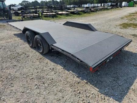 New 2026 Lamar Trailers 102X22 TANDEM 10K STEEL DECK CAR HAULER W/2' DOVE & SLIDE OUT RAMPS