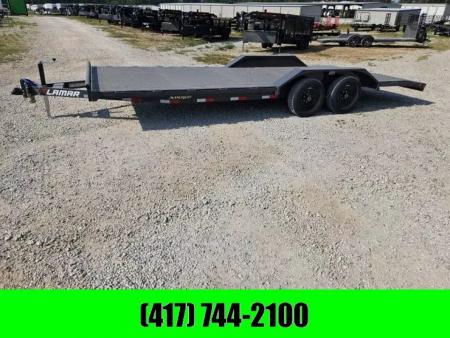 New 2026 Lamar Trailers 102X22 TANDEM 10K STEEL DECK CAR HAULER W/2' DOVE & SLIDE OUT RAMPS