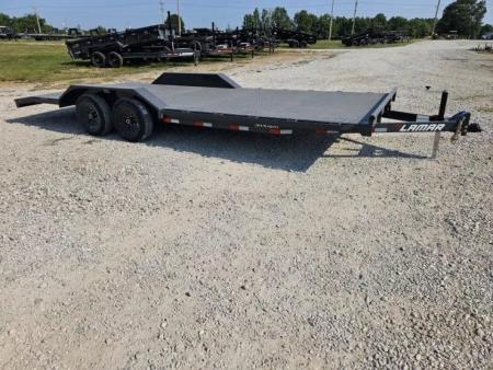 New 2026 Lamar Trailers 102X22 TANDEM 10K STEEL DECK CAR HAULER W/2' DOVE & SLIDE OUT RAMPS